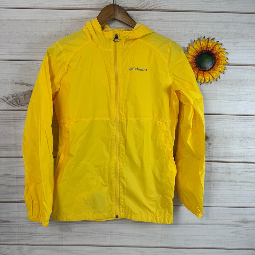 Columbia Switchback II Yellow Hooded Rain Windbreaker‎ Jacket XL 18/20